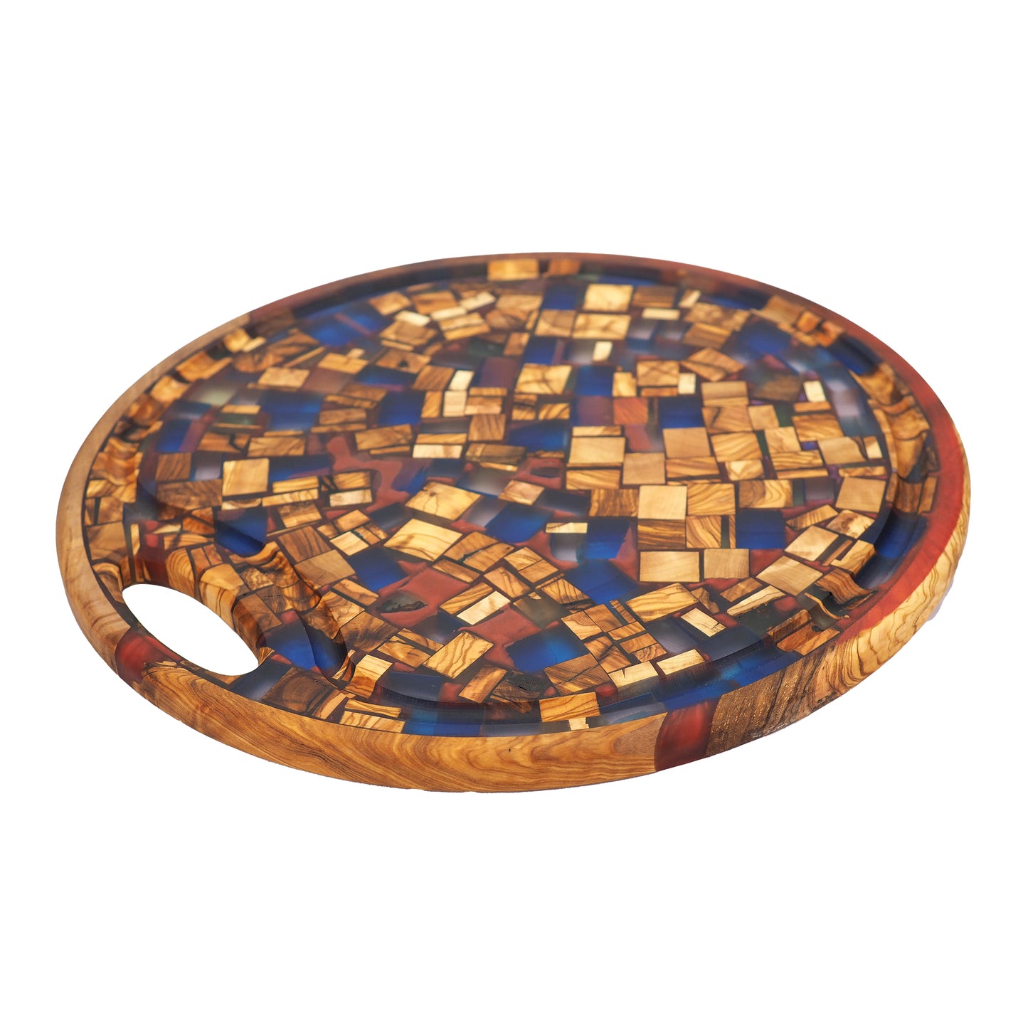Epoxy Cutting Board Round Mosaic Paris