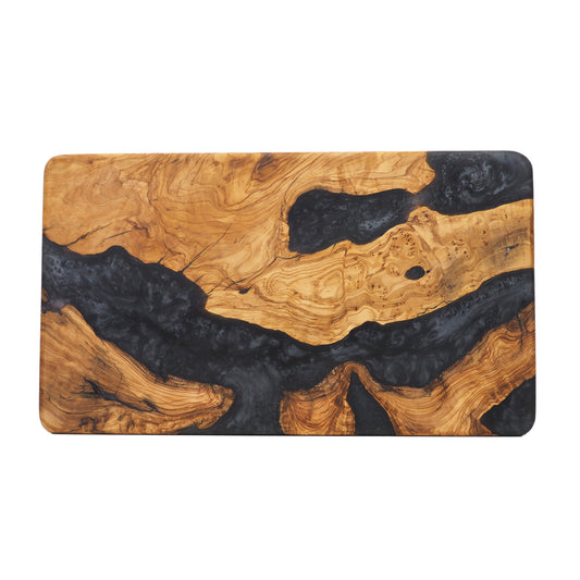 Wood Charcuterie Board Black Resin