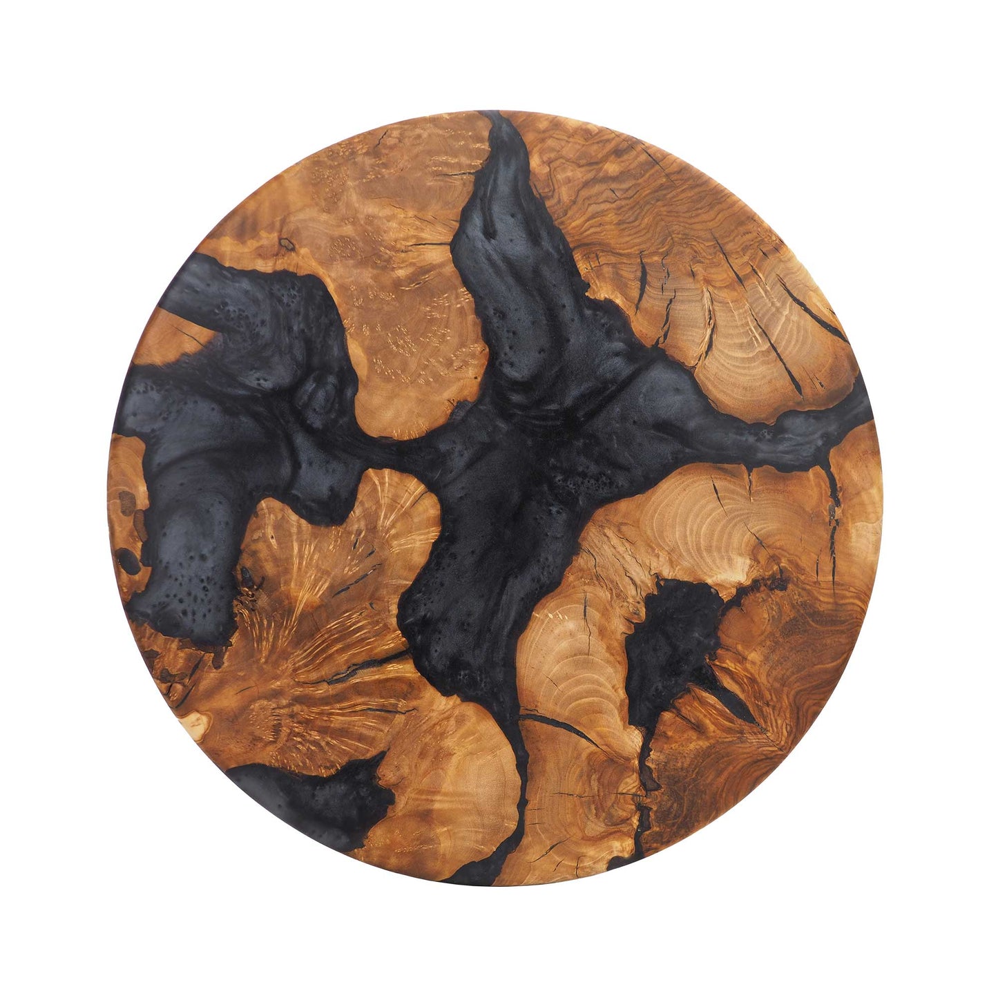 Wood Round Charcuterie Board Black Resin