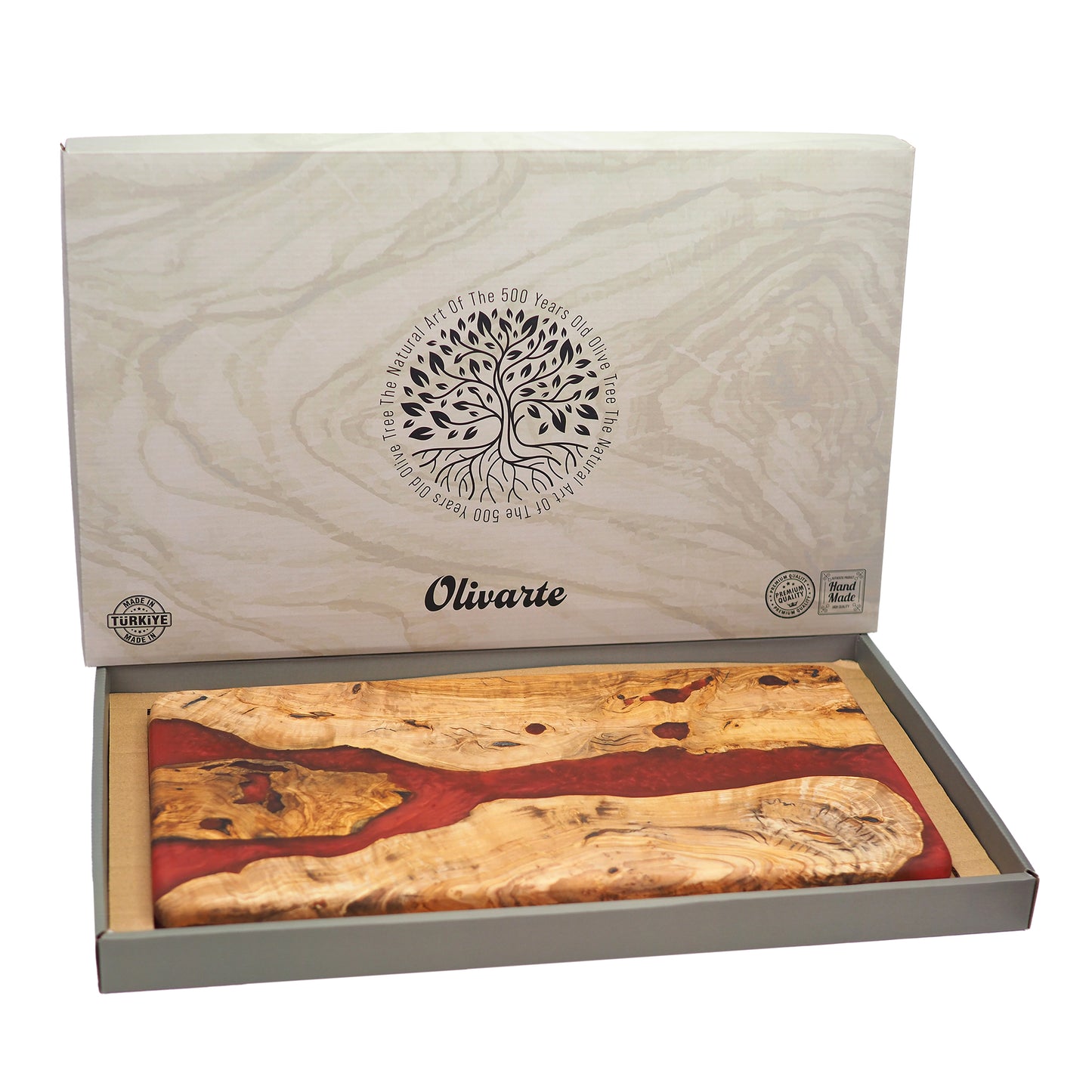 Wood Charcuterie Board Red Resin