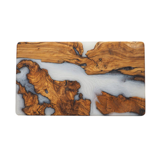 Wood Charcuterie Board White Resin