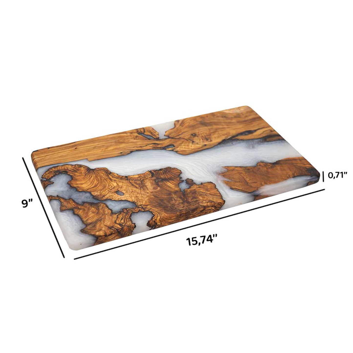 Wood Charcuterie Board White Resin