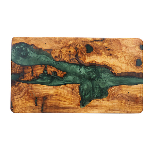 Wood Charcuterie Board Emerald Resin