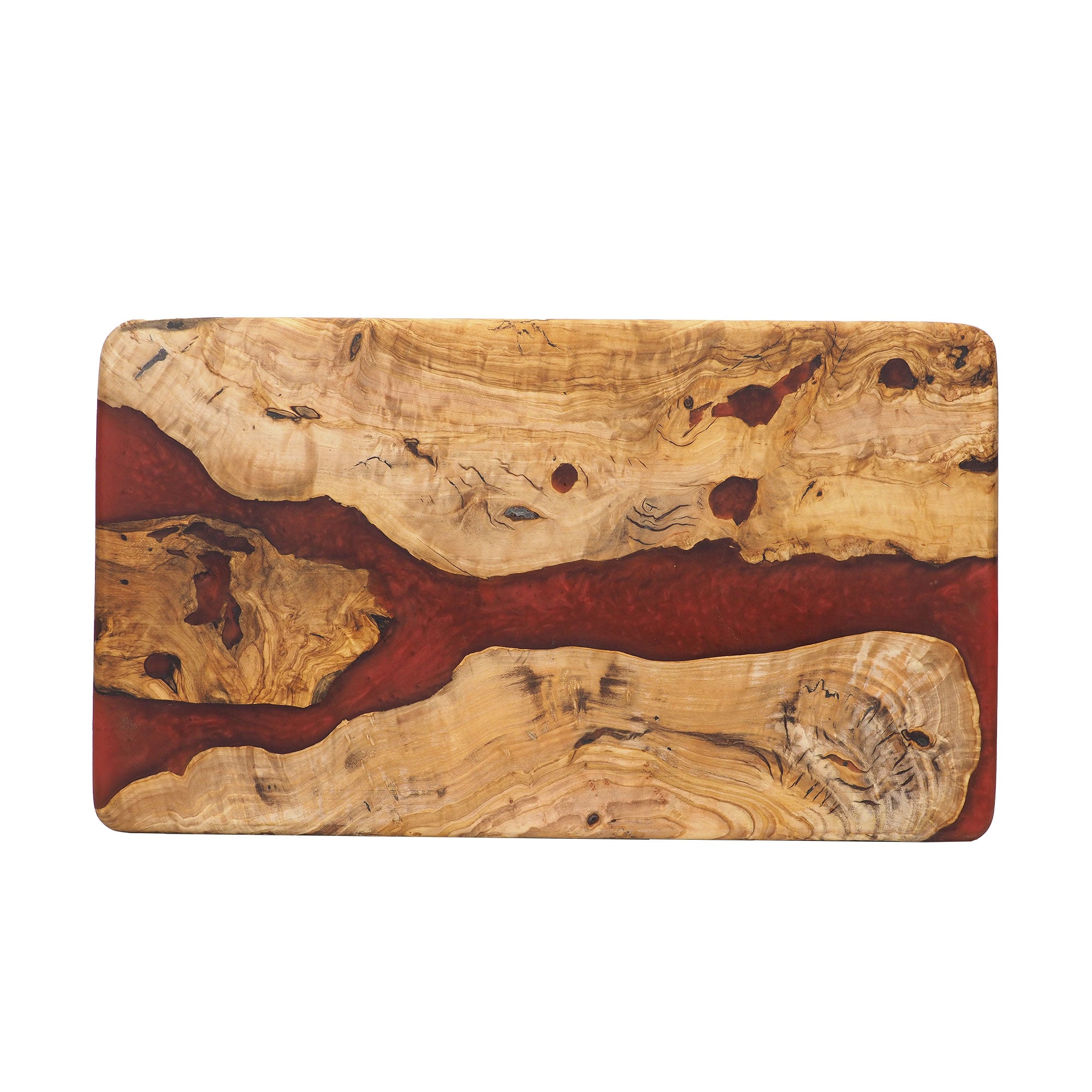 Olive Wood Red Resin Charcuterie Board popular