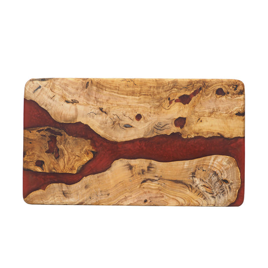 Wood Charcuterie Board Red Resin