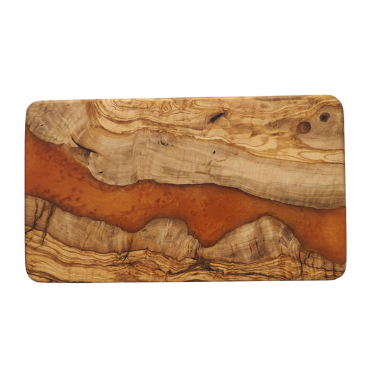 Wood Charcuterie Board Gold Resin