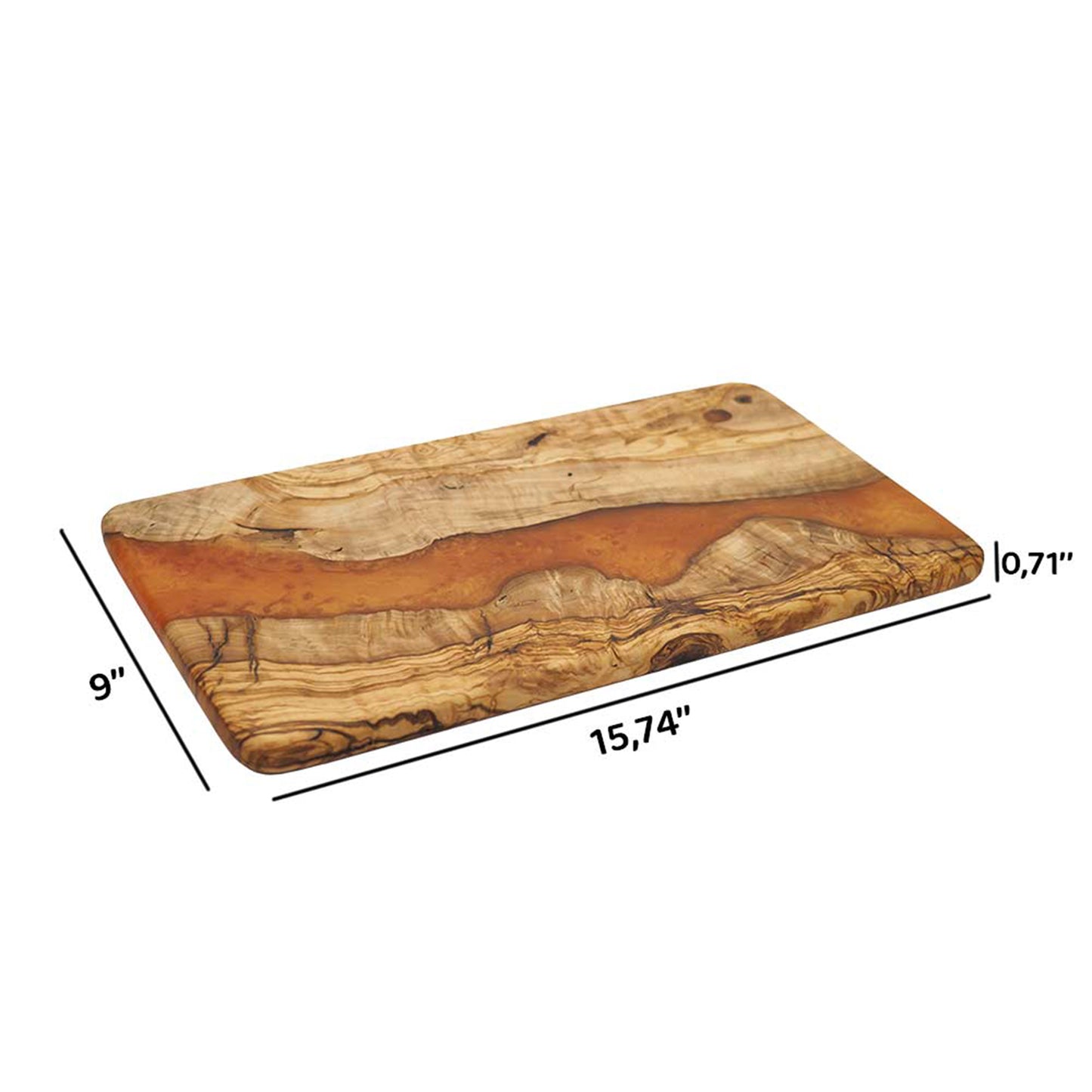 Wood Charcuterie Board Gold Resin