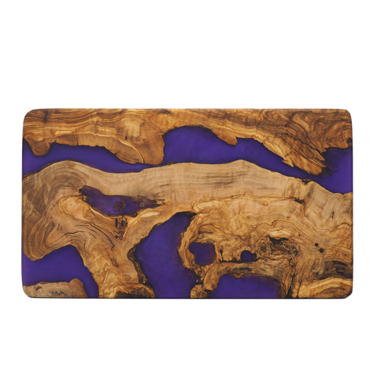 Wood Charcuterie Board Purple Resin