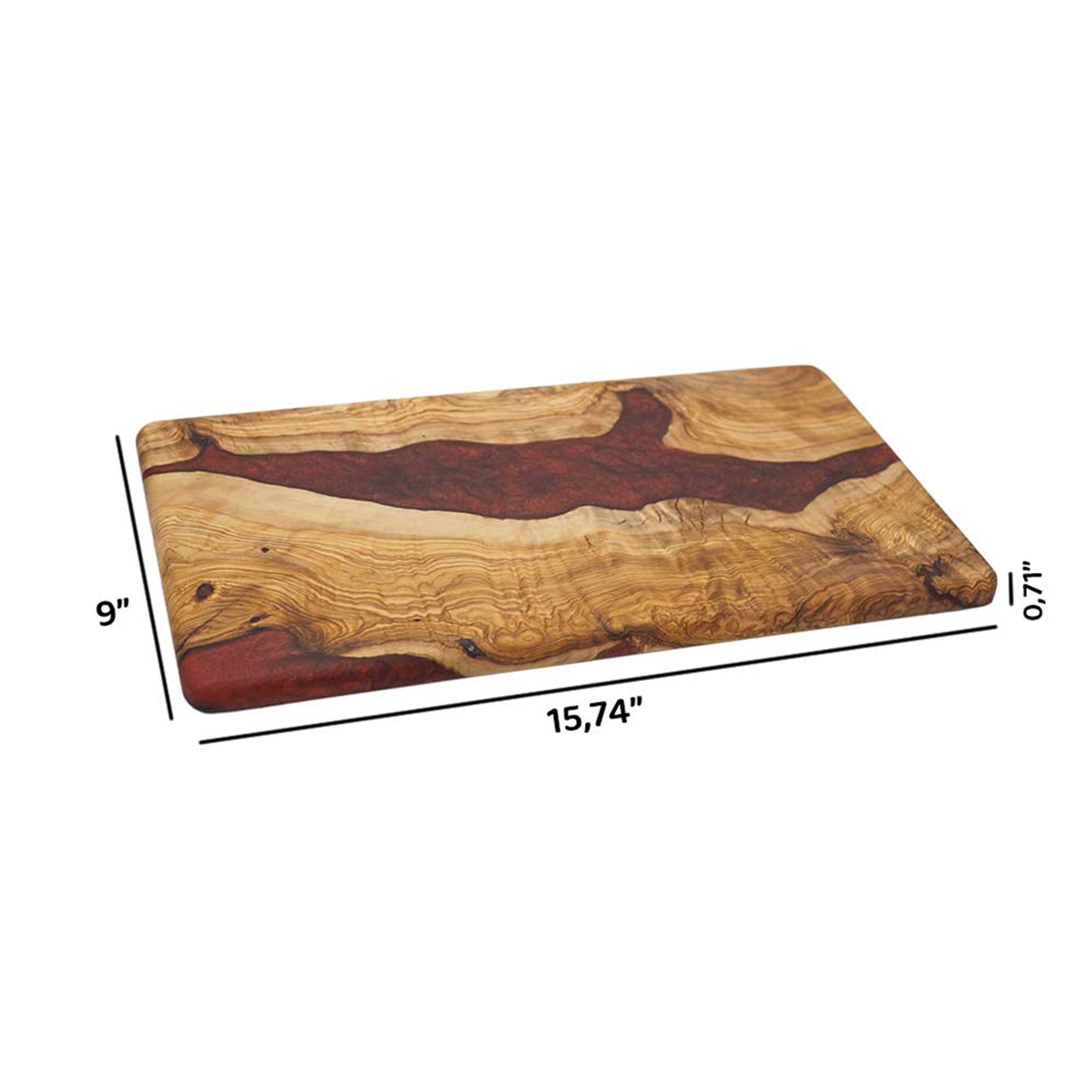 Wood Charcuterie Board Red Resin