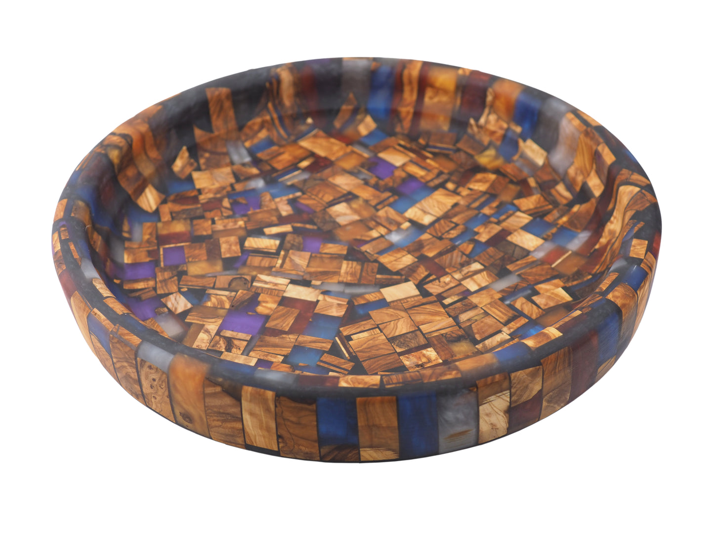 Decorative Mosaic Wood Fruit Bowl - Paris