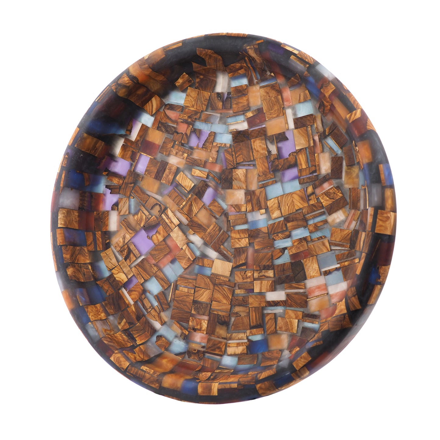 Decorative Mosaic Wood Fruit Bowl - Paris