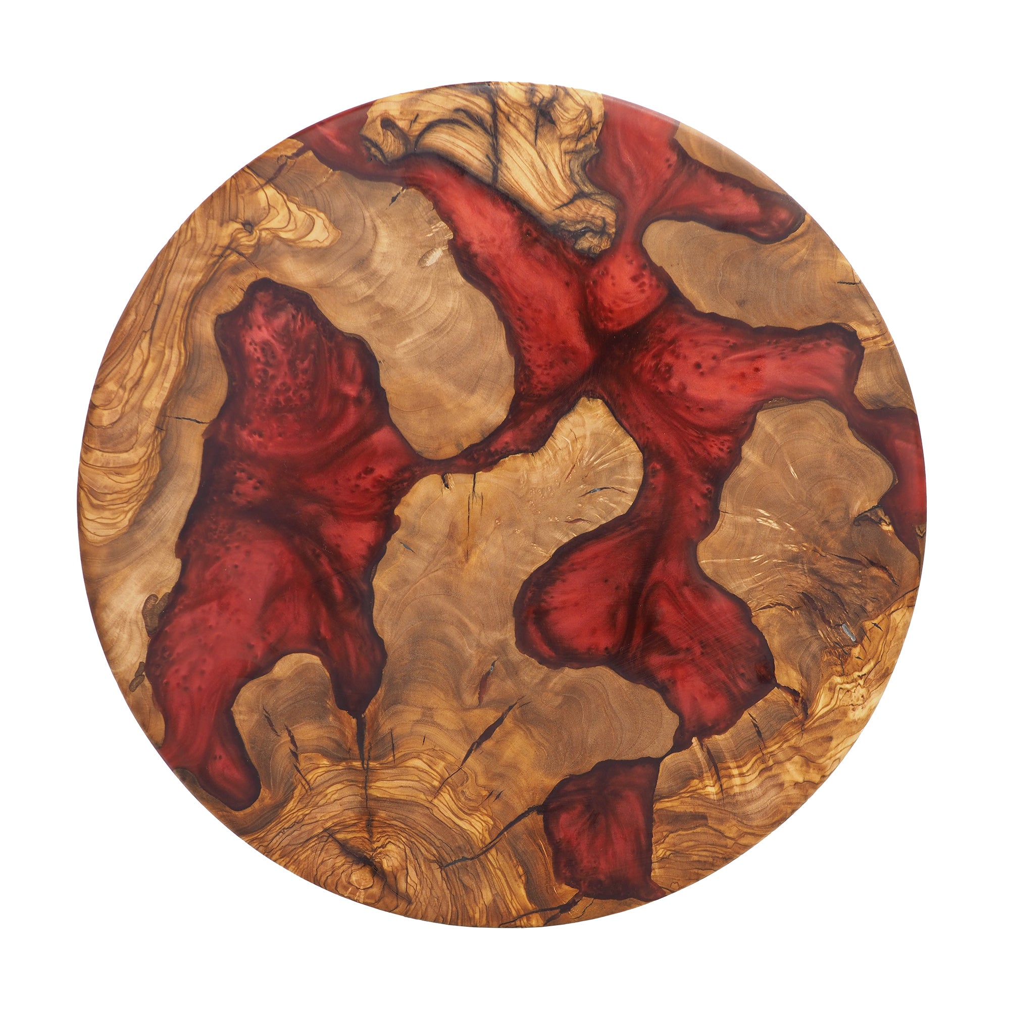 Olive 2024 Wood Red Resin Charcuterie Board